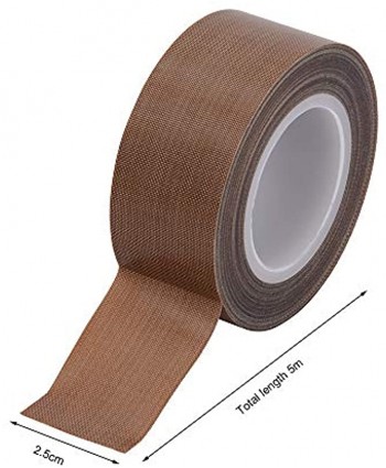 500 cm PTFE Coated Fiberglass Tape – High Temp Tape for Welding Sealing Machines Impulse Tape Heat Sealing Tape Vacuum Tape Welding Tape Heat Press Tape High Gliding Felt for Vinyl Wrap Squeegee