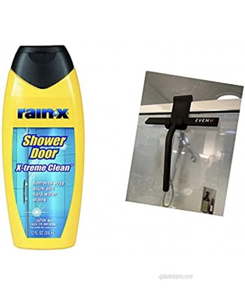 630035 Shower Door Cleaner 630035 12 fl. oz. With Evenu All-Purpose Shower Squeegee for Shower Doors Bathroom Window and Car Glass Bundle