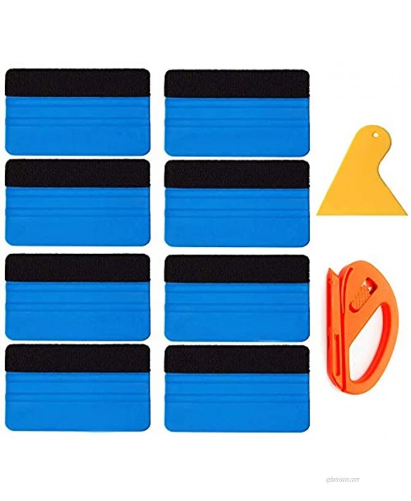8 Pack Felt Squeegee Wrapping Tool 4'' Inch Premium Scratch-Proof Decal Vinyl Wrap Squeegee Handy Tools for Vinyl Installation Scrap Booking Wall Decals