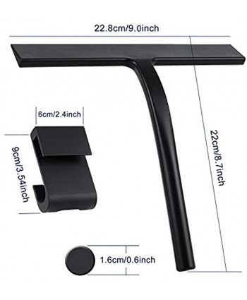 Anlynwooh Shower Squeegee for Shower Glass Door Bathroom Squeegee Window Squeegee Silicone Shower Squeegee with Hook Shower Door Cleaner Tool Shower Wiper All-Purpose Squeegee Black 9" Inches
