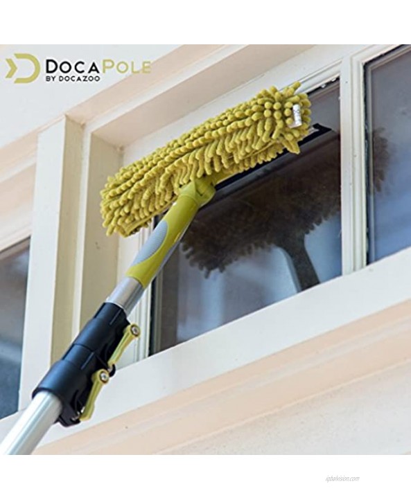 DOCAZOO DocaPole Window Squeegee and Scrubber Combo Attachment 3 Squeegee Blades Included Compatible with Any DocaPole