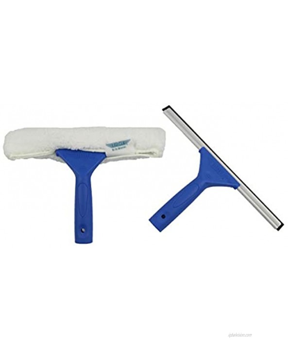 Ettore 17050 All-Purpose Window Cleaning Combo Kit Includes 12-Inch All-Purpose Squeegee 10-Inch All-Purpose Microfiber Washer and 42-inch REA-C-H Extension Pole Blue