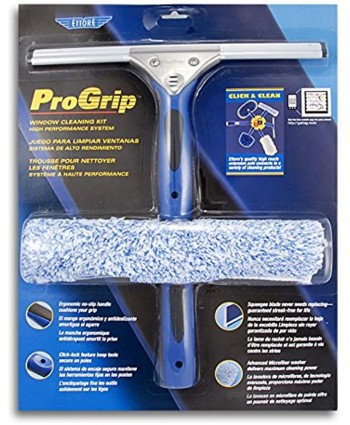 Ettore 65000 Professional Window Cleaning Kit 12 Squeegee and 10-Inch ProGrip Microfiber Washer 1 Count Pack of 1