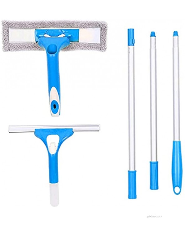 FRMARCH Professional 3-in-1 Window Squeegee -Microfiber Extendable Window Scrubber Washer Cleaner Washing Equipment Kit Extension Pole Window Cleaning Tools for High Window Car or Shower