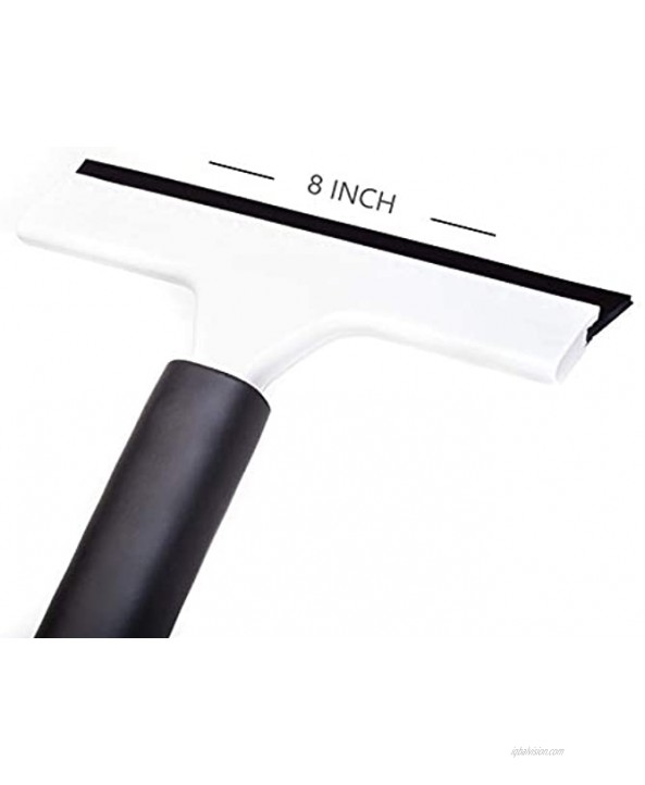 Pomatree Shower Squeegee Cleaner | for Shower Doors Window Bathroom and Car Glass | Premium Rubber Wiper Blade | Glass Door Tile and Mirror Cleaning