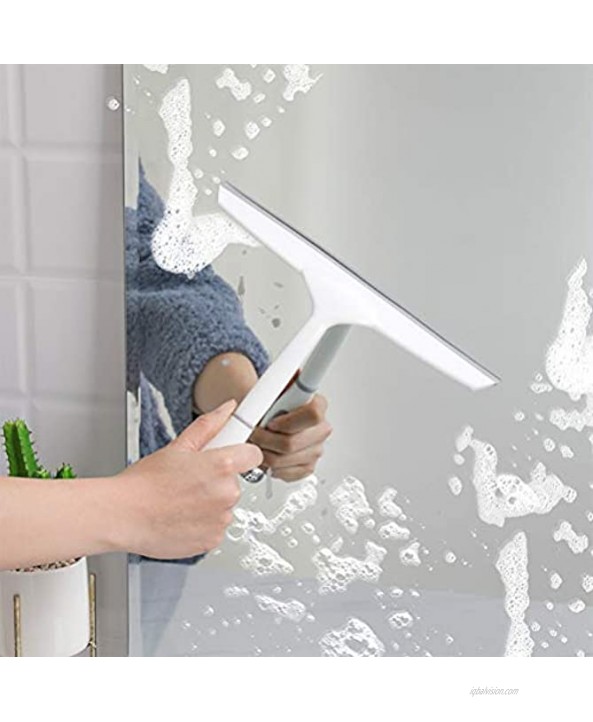 Shower Squeegee Cleaning Brush Microfiber Cleaning Cloth 3 in 1 for Shower Doors Windows Glass Doors Home Office Cleaner Streak-Free Glass