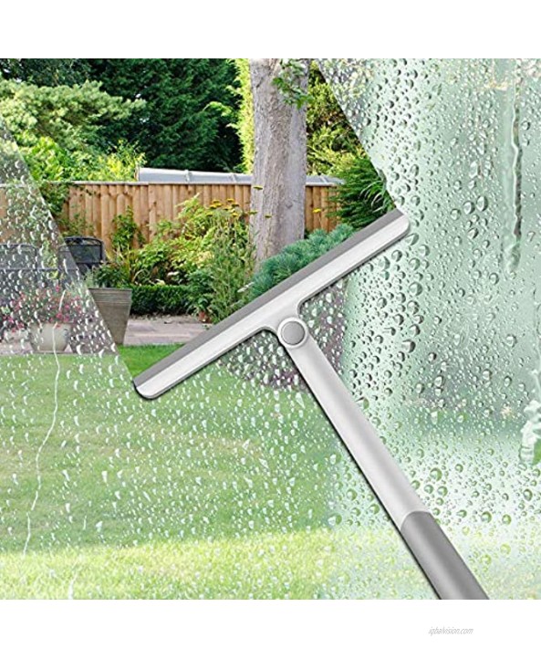 Shower Squeegee for Shower Doors Shower Squeegee for Glass Doors Bathroom Mirrors Windows Cars and Tile Walls Silicone Handle Shower Squeegee 12 Inch （Grey,2 Pack）