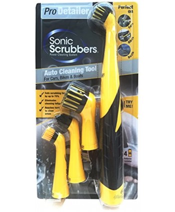 SonicScrubber Pro Detailer Cleaning Brush Kit for Cars Bikes Boats Yellow
