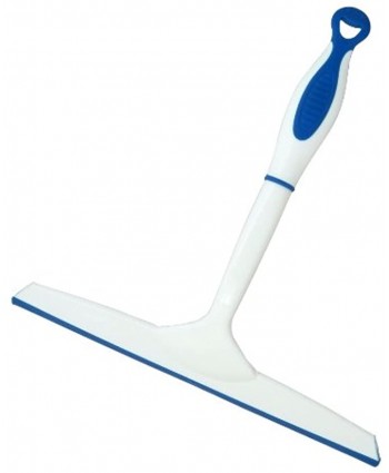 Superio Rubber Squeegee Blue 10" Streak Free All Purpose Window Squeegee Comfort Grip Handle and Hanging Hook.