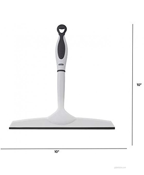Superio Rubber Squeegee Grey 10 Streak Free All Purpose Window Squeegee Comfort Grip Handle and Hanging Hook.