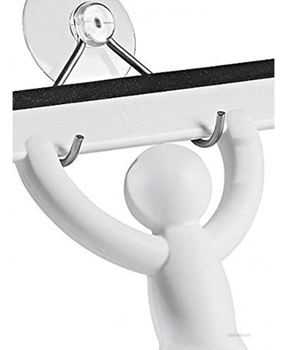 Umbra Buddy All-Purpose White Squeegee For Car Glass Window Mirror Durable Silicone Wiper Blade With Soft Buddy Non-Slip Hand Removes Water Spots From Shower Surfaces and Bathroom Mirrors
