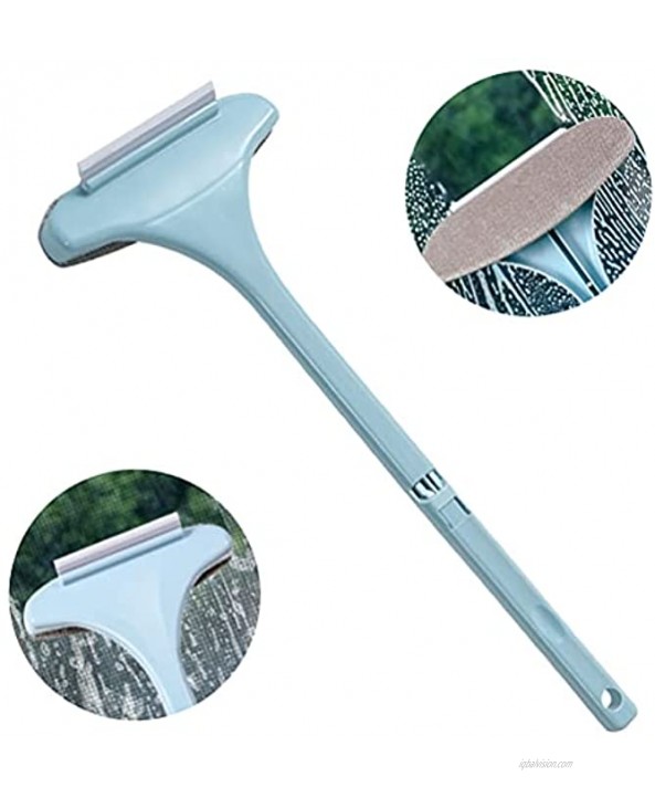 Window Washing Equipment Kit Mesh Screen Cleaner Glass Cleaning Washer Scraper Tool,Car Shower Door Mirror Wiper Dust Remover Squeegee Set Magic Lint Brush for Balcony Curtain Net Clothes Sofa Blue