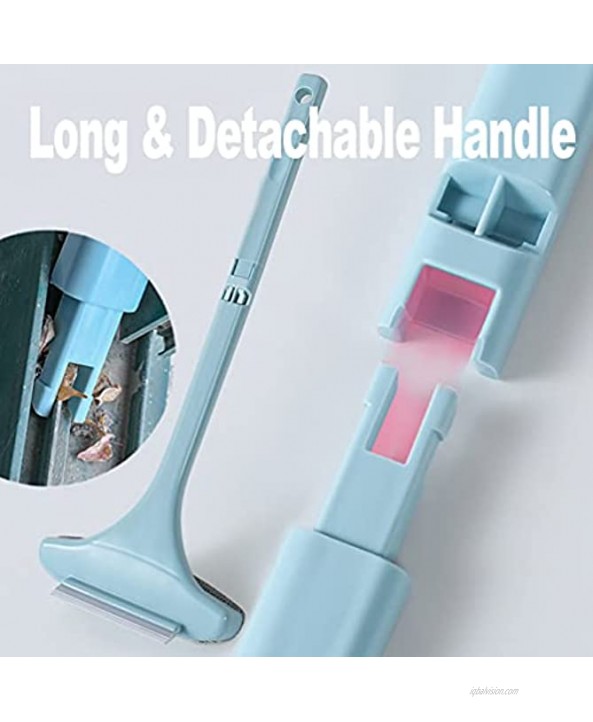 Window Washing Equipment Kit Mesh Screen Cleaner Glass Cleaning Washer Scraper Tool,Car Shower Door Mirror Wiper Dust Remover Squeegee Set Magic Lint Brush for Balcony Curtain Net Clothes Sofa Blue