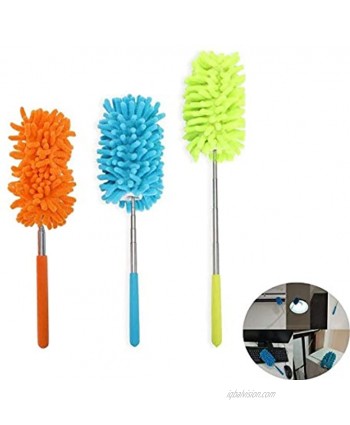 3 Pack Microfiber Duster Ztent Washable Microfiber Extendable Duster Microfiber Hand Duster Cleaning Tool Dusting Brush for Home Office Car Computer