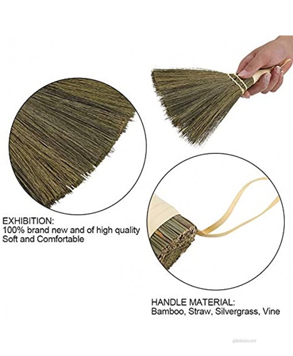 Anti Static Soft Cleaning Duster Brush Manual Straw Braided Small Broom Handmade Dust Floor Cleaning Sweeping Broom Soft for Home Furniture Car