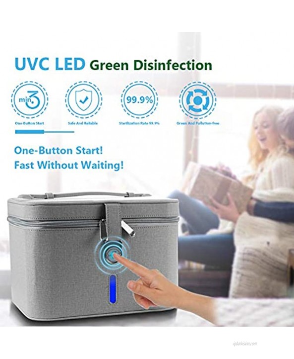Cleaning Bag LED Travel UVBag Portable USB Clean Box with 12 Lamp Beads for Baby Bottles,Jewelry,Keys,Pet Toys,Underwear,Electronic Products,Disinfection Bag