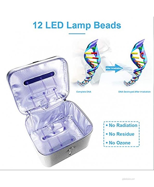 Cleaning Bag LED Travel UVBag Portable USB Clean Box with 12 Lamp Beads for Baby Bottles,Jewelry,Keys,Pet Toys,Underwear,Electronic Products,Disinfection Bag