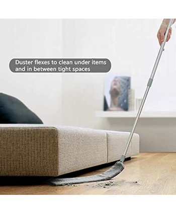 Dust Brush Under Appliance Microfiber Duster with Extension Pole 40 to 54 inches Bendable Washable Extendable Gap Dusters for Sofa Bed Furniture Bottom Wet or Dry