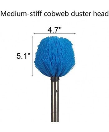 GLORYA Cobweb Duster High Reach Cobweb Brush with 10ft Lightweight Stainless Steel Pole Cobweb Cleaner with Medium-Stiff Bristles for Outdoor and Indoor Cleaning