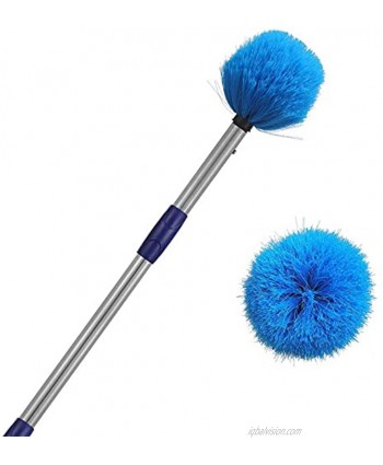 GLORYA Cobweb Duster High Reach Cobweb Brush with 10ft Lightweight Stainless Steel Pole Cobweb Cleaner with Medium-Stiff Bristles for Outdoor and Indoor Cleaning
