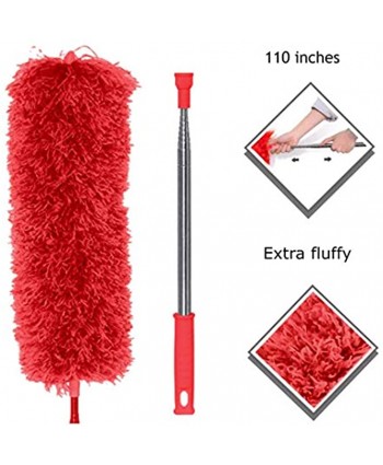 Long Handle Duster high Duster Feather Duster extendable dust Remover Fan Cleaner Feather dusters Cleaning telescoping Duster Ceiling Duster Size: 9 Foot. 110 Inches Long!! Blue red