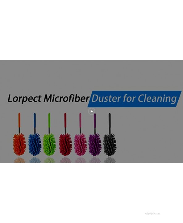 Lorpect Microfiber Duster for Cleaning Dusters with Telescoping Extension Pole Extendable Washable Mini Dusters for Cleaning Car Window Furniture Office 6 Pack