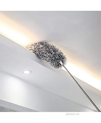 Microfiber Duster with Extension Pole,HAINANSTRY Extension Pole 30 to 100 Inches,Extendable Dusters for Cleaning Blinds Cobweb Furniture Roof