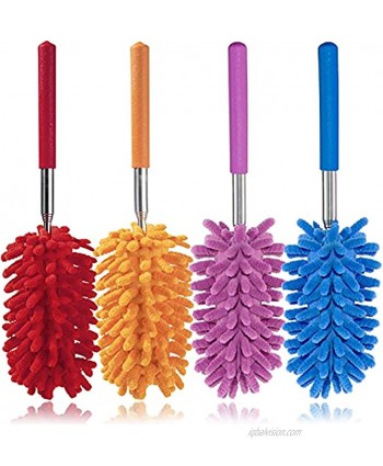 Microfiber Feather Duster,Hand Washable Dusters Microfiber Head,Extendable Pole,Detachable Cleaning Brush Tool for Office,Car,Window,Furniture,Ceiling Fan