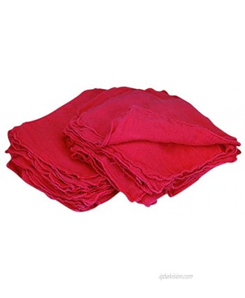 Pro-Clean Basics A21819 Reusable Cleaning Shop Towels 100% Cotton 10" x 12" Red Pack of 5