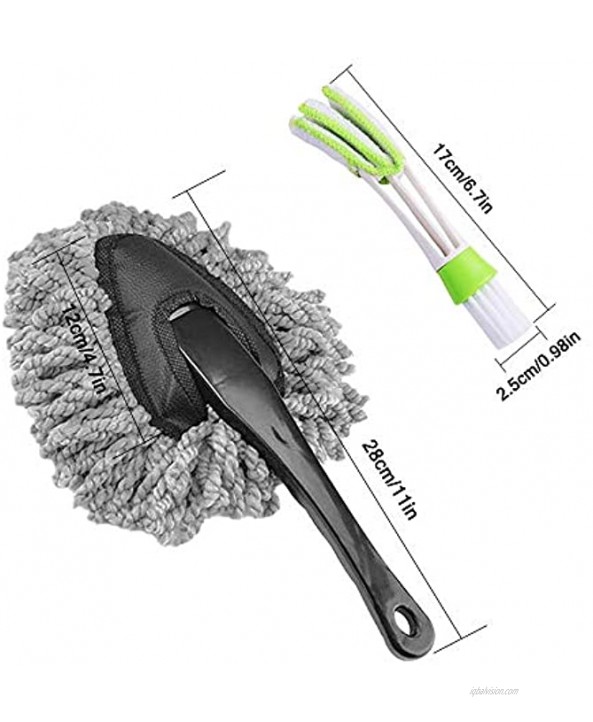 SENHAI 3 Pcs Car Duster Cleaning Brush Soft Dusting Tool Blinds Mini Duster for Car Home Kitchen Keyboard Use