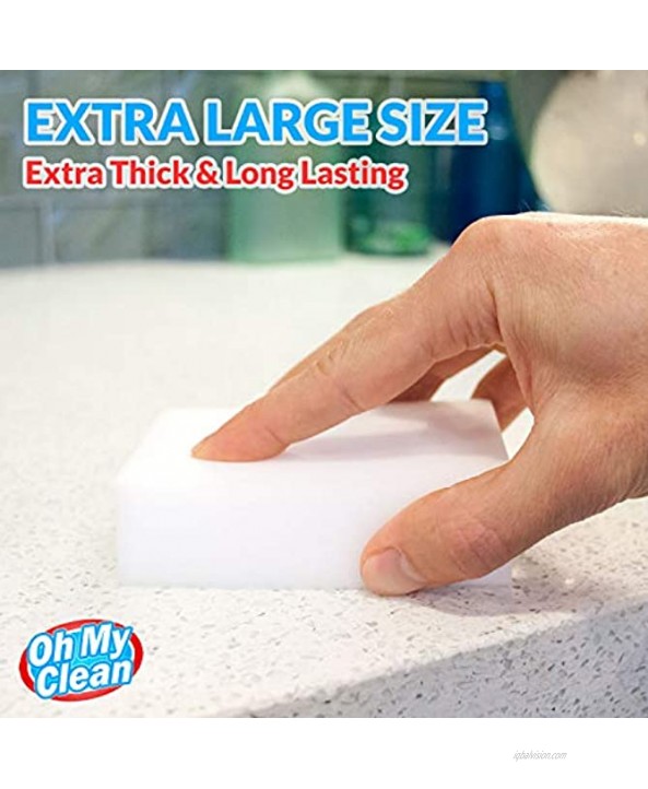 20 Pack Extra Large Eraser Sponge Extra Thick Long Lasting Premium Melamine Sponges in Bulk Multi Surface Power Scrubber Foam Cleaning Pads Bathtub Floor Baseboard Bathroom Wall Cleaner