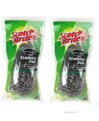 3M Scotch-Brite Stainless Steel Scouring Pad 2 Pads 2 Piece