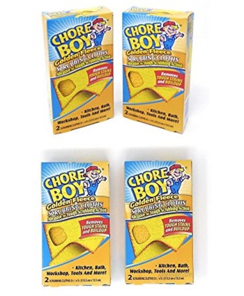 Chore Boy Golden Fleece Scrubbing Cloths | 2-Units per Pack | 4-Pack | Total of 8 Scrubbing Cloths