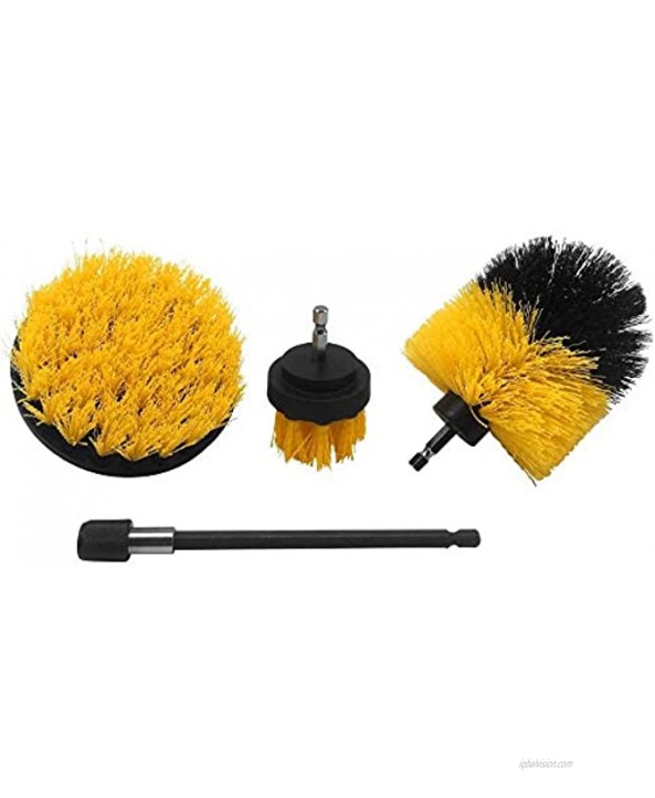 Drill Brush PeoTRIOL Power Scrubber Cleaning Brush Attachment Set All Purpose Scrub Brush and 1× Extendable Rod for Grout Floor Tub Shower Tile Bathroom and Kitchen Drill Not Included 4PACK