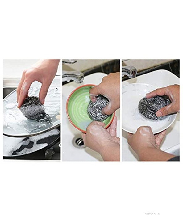 DS. DISTINCTIVE STYLE Cleaning Scrubbers 6 Pieces Stainless Steel Scrubbers Heavy Duty Metal Scouring Pads