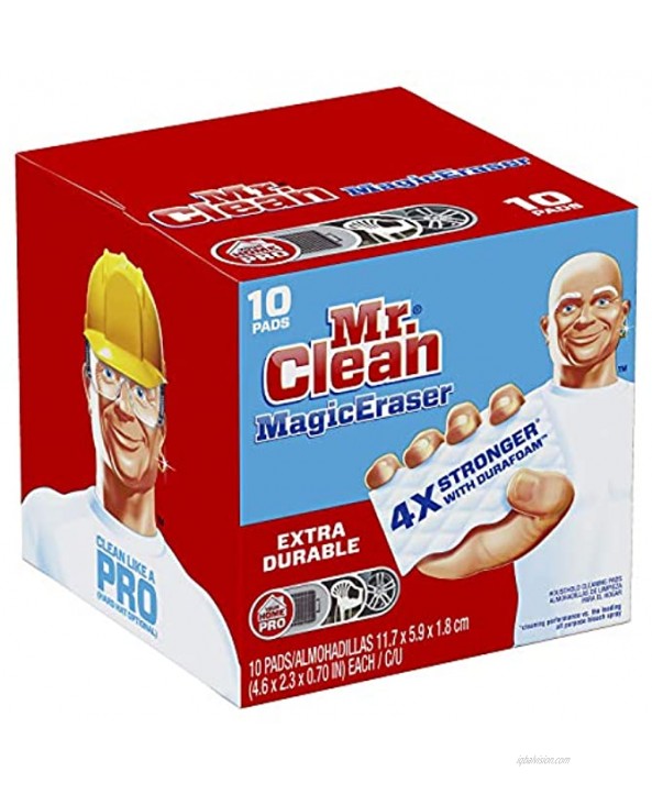 Mr. Clean Magic Eraser Extra Durable Bathroom Shower and Oven Cleaner Cleaning Pads with Durafoam 10 Count