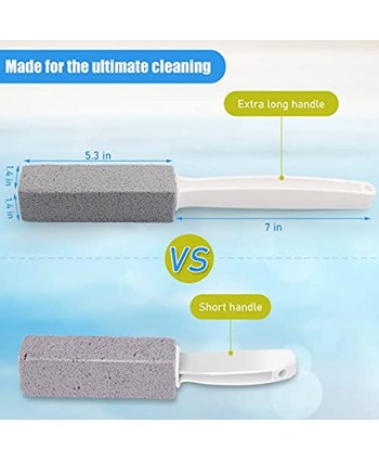 Pumice Toilet Bowl Cleaning Stone with Extra Long Handle Coideal 3 Pack Scouring Stick Brush for BBQ Grills Tiles Tile Grout Swimming Pools Gray