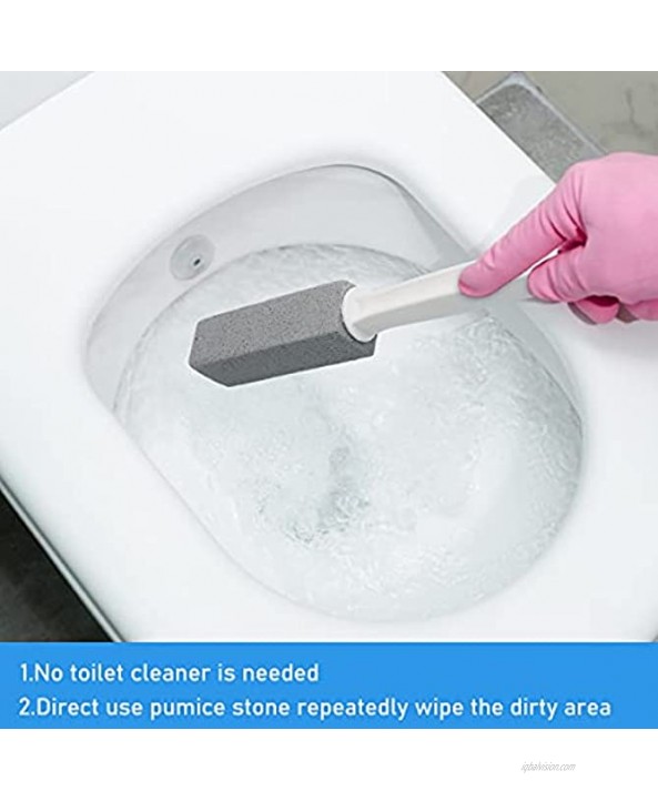 Pumice Toilet Bowl Cleaning Stone with Extra Long Handle Coideal 3 Pack Scouring Stick Brush for BBQ Grills Tiles Tile Grout Swimming Pools Gray