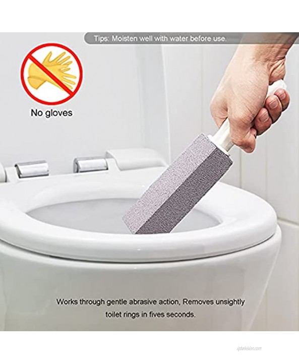 Pumice Toilet Bowl Ring Remover with Handle Removes Stubborn Toilet Rings Apply to Surface Stains from Toilet Tub Shower Pool Kitchen Sink Safe for Porcelain Pumice Stone 1 Pack