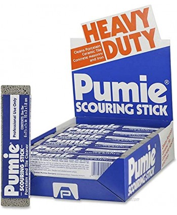 PUMIE Heavy Duty Scouring Sticks JAN-12 by United States Pumice Co Cleans Porcelain Ceramic Tile Concrete Masonry and Iron Institutional Pack of 12 Bars,