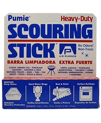 Pumie Scouring Stick 4 pack Heavy Duty HDW Remove Stains Hard Water Rings Rust and Paint Carbon Buildups 4 Pack