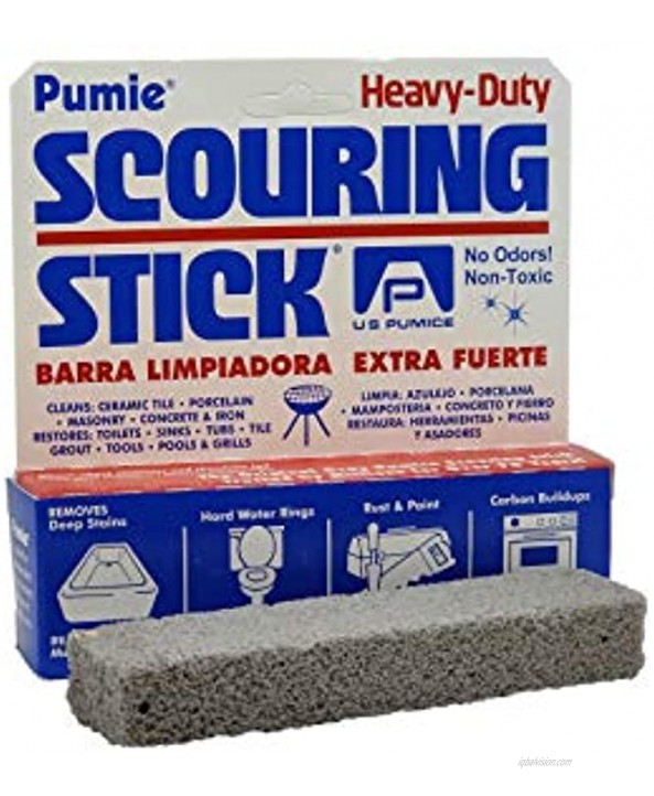 Pumie Scouring Stick 4 pack Heavy Duty HDW Remove Stains Hard Water Rings Rust and Paint Carbon Buildups 4 Pack