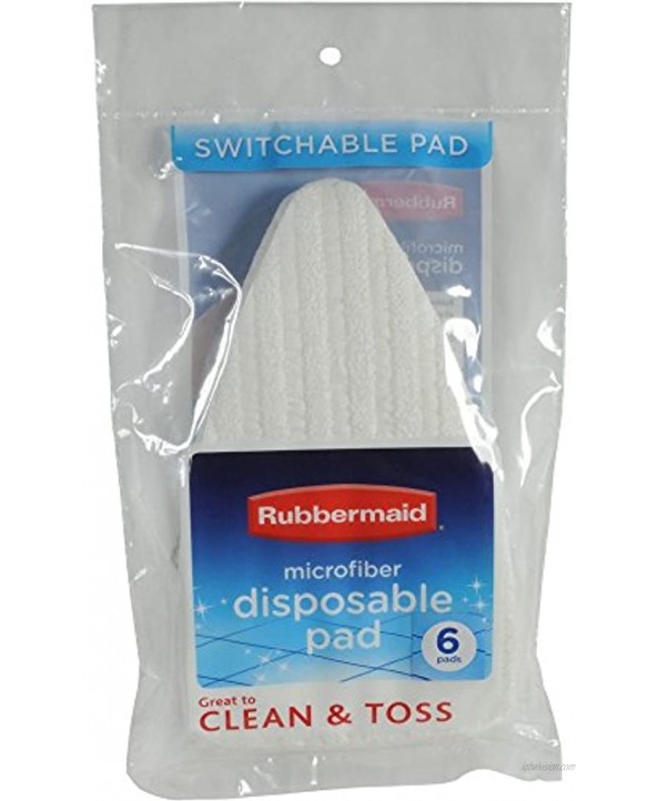 Rubbermaid B007ZRFQHI 1811033 Switchable Microfiber Disposable Pads 6-Pack White 6 Count