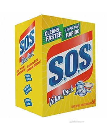 S.O.S 98014 Steel Wool Soap Pad 1 Pack 50 Count