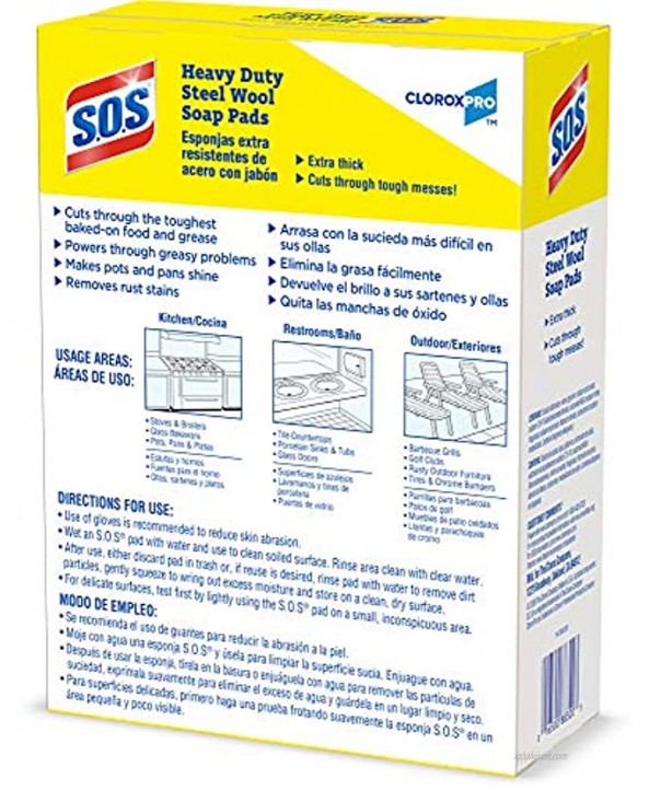S.O.S. Steel Wool Soap Pads 15 Count 12 Boxes Case 88320