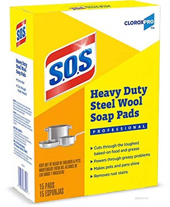 S.O.S. Steel Wool Soap Pads 15 Count 12 Boxes Case 88320