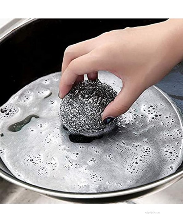 Stainless Steel Sponges Scrubbing Scouring Scourer Pad Steel Wool Scrubber Brush for Kitchens Washing Cleaning Bathroom and More