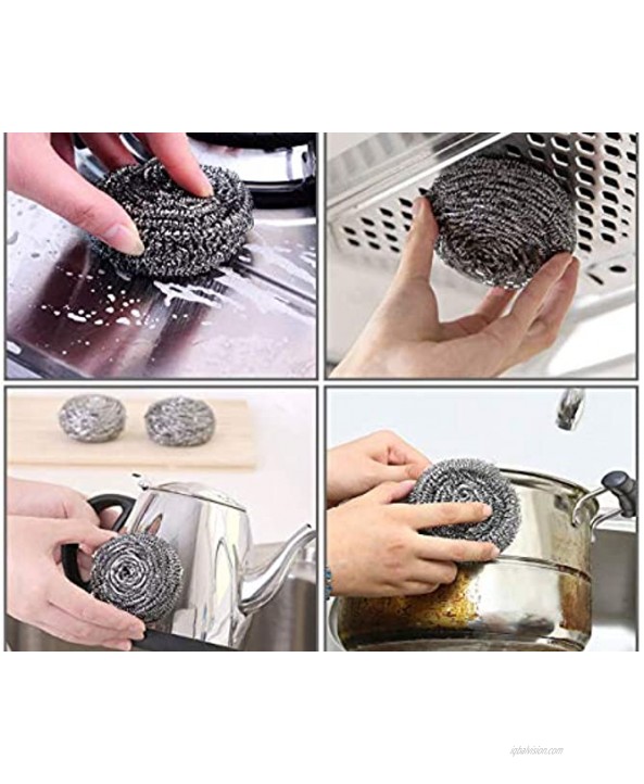 Steel Wool Scrubber Stainless Steel Sponges Metal Scrubber Metal Scouring Pads Kitchen and Outdoor Scrubbing Quality Tools