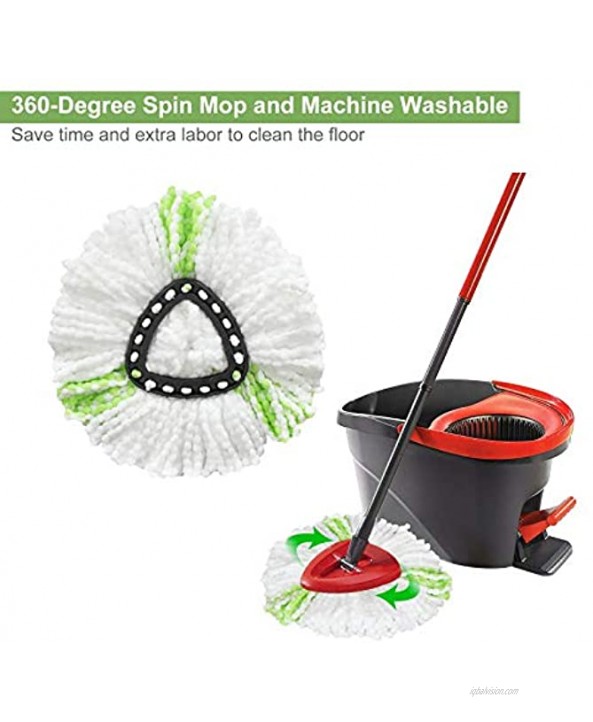 12PACK Spin Mop Replacement Heads 100% Microfiber Mop Refill Mop Replacement Heads for O-Ceda Spin Mop-Green White