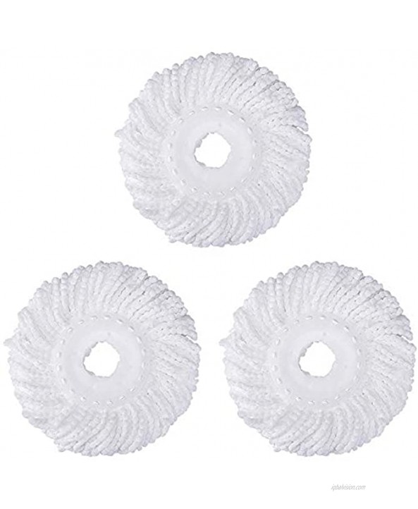 3 Pack Mop Head Replacement for Hurricane Spin Mop Replacement Heads 360° Microfiber Spin Mop Refills Easy Cleaning Standard Size